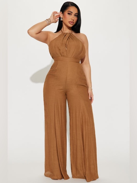 Fashion Nova Pants - Fashion Nova Camel Halter Wide-Leg Jumpsuit